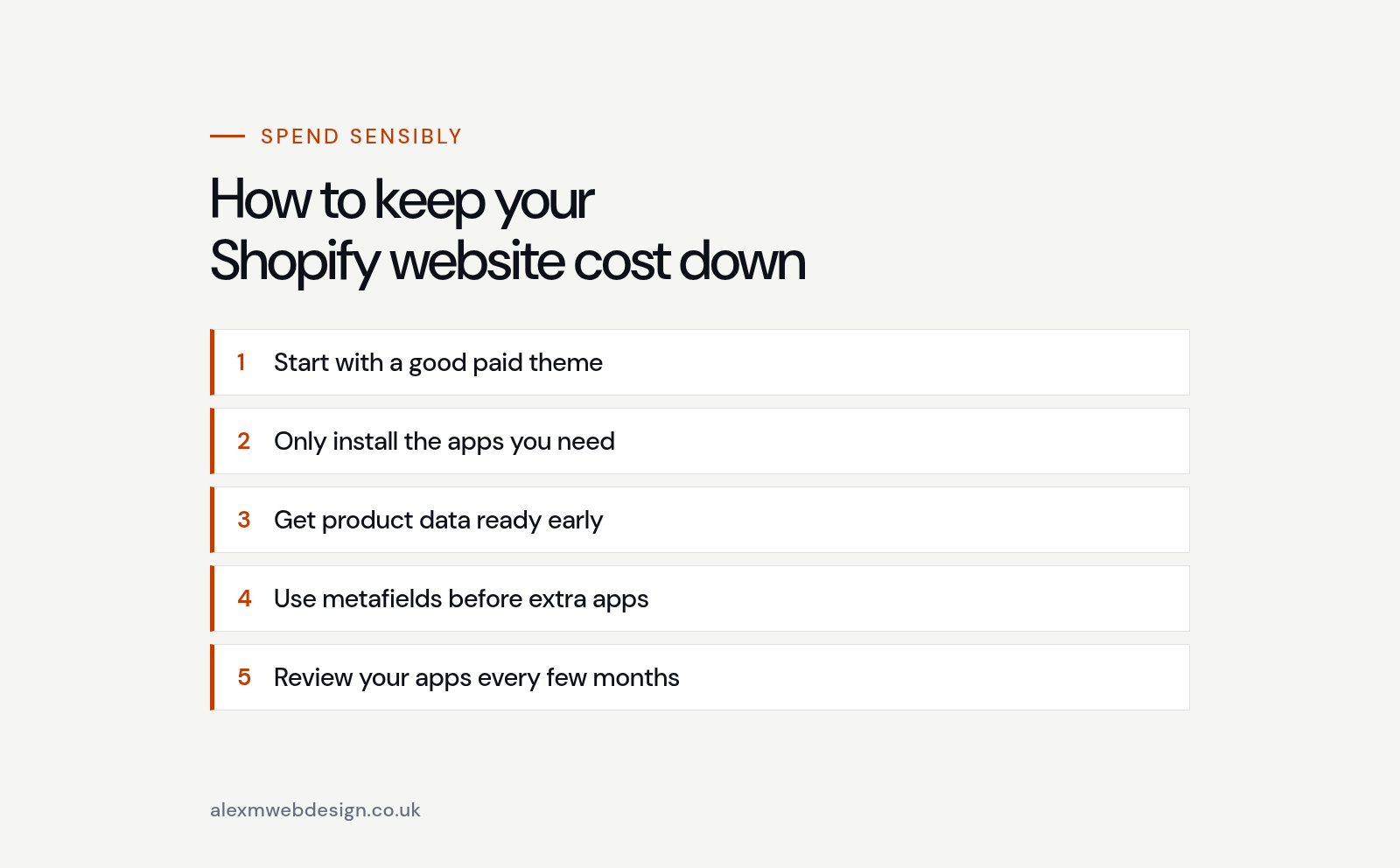 Five ways to keep your Shopify website cost down